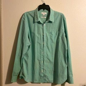 Calvin Klein Long Sleeve Button Down (Green x White)
